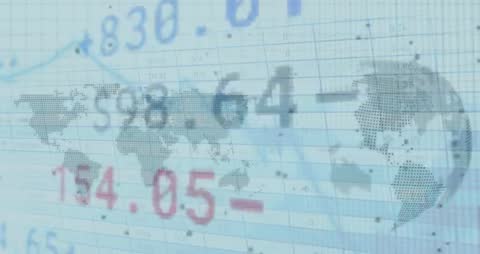 Abstract Financial Data with Globe Visualization Splash