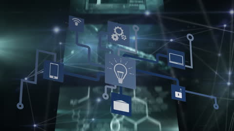 Digital Network Icons Displaying Modern Technology Integration