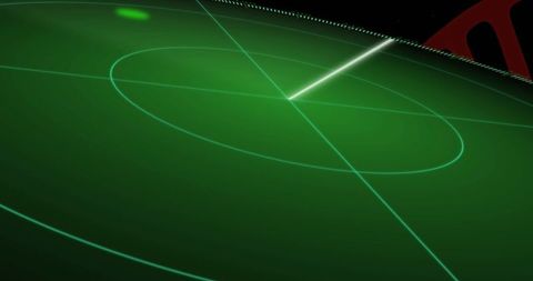 Radar Screen with Scanning Beam and Target Locations