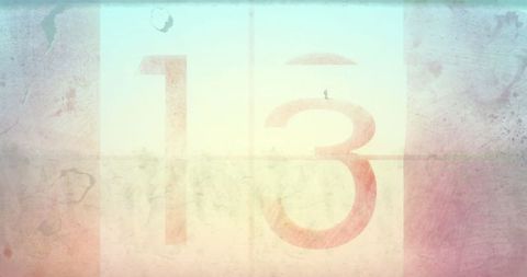 Distressed vintage film countdown frame with numerals