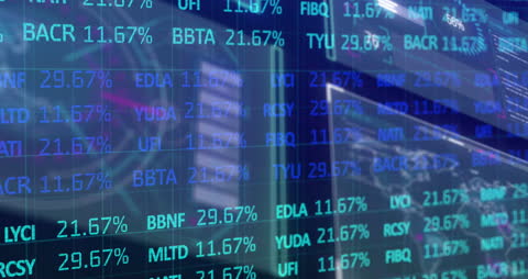Financial Stock Market Display with Digital Data