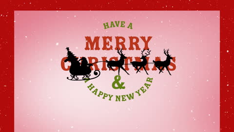 Festive Animation with Santa Sleigh and Reindeer Silhouettes