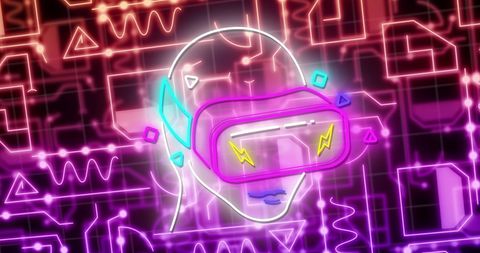 Futuristic VR Headset with Circuit Data Integration - Download Free Stock Images Pikwizard.com