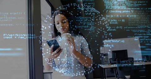 Tech Professional Analyzing Data Through Virtual Interface