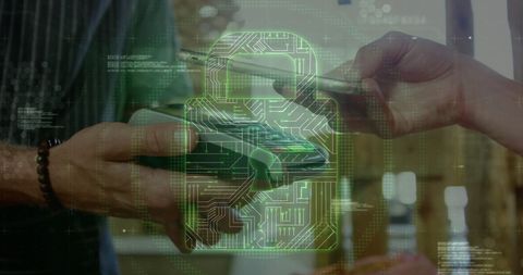Digital Payment Security with Overlay of Padlock Icon - Download Free Stock Images Pikwizard.com