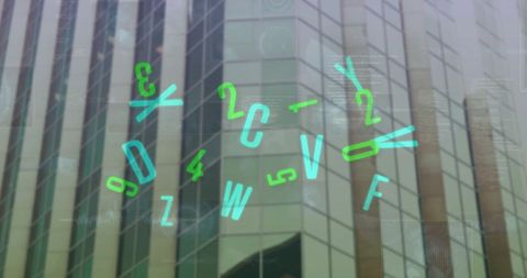 Digital Data Processing Over Modern Office Building