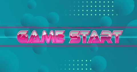Retro Game Start Text with Digital Interface Design