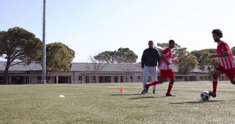 Athlete Practicing on Field During Soccer Training Session