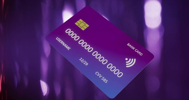 Digital Display of Bank Card over Blurry Lights - Download Free Stock Images Pikwizard.com