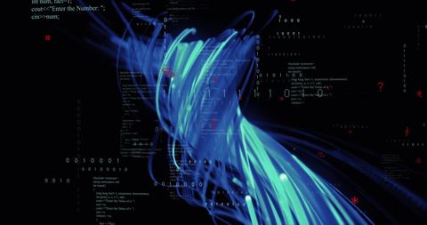 Blue Energy Trails on Digital Interface Background - Download Free Stock Images Pikwizard.com