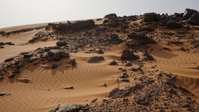 Rocky Desert Landscape with Sand Dunes and Stones - Download Free Stock Photos Pikwizard.com