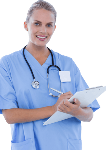 Transparent Background Smiling Doctor with Clipboard and Stethoscope - Download Free Stock Videos Pikwizard.com