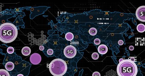 Global 5G Network and Digital Data Mapping - Download Free Stock Images Pikwizard.com