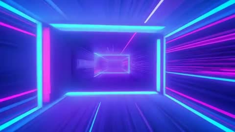 Dynamic Neon Tunnel with Vibrant Blue and Magenta Accents