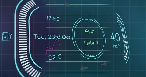 Futuristic Digital Display with Holographic Infographics