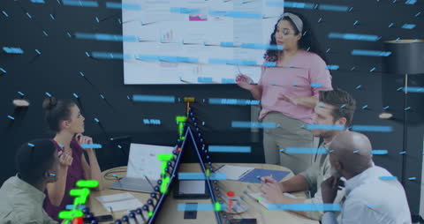 Presentation of Financial Data Trends in Modern Office Environment