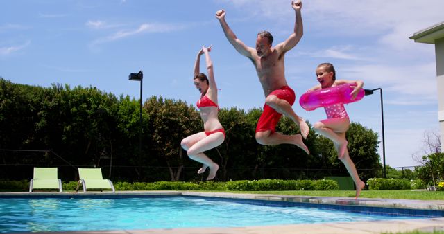 Family Enjoyment by Swimming Pool During Summer - Download Free Stock Images Pikwizard.com