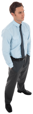 Transparent confident businessman in formal outfit