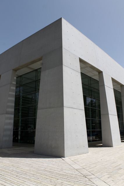 Modern Architectural Concrete Building with Strong Geometric Lines - Download Free Stock Photos Pikwizard.com