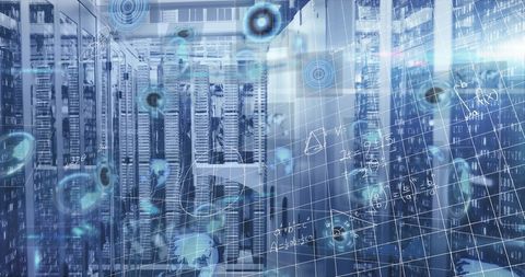 futuristic data storage concept with mathematics and technology - Download Free Stock Images Pikwizard.com
