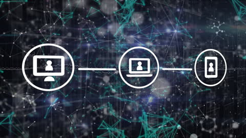 Network and Digital Connections with Molecule Background