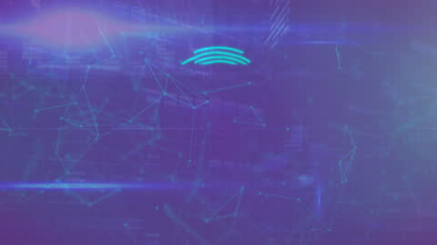 Digital Security Interface with Network Constellations Backdrop