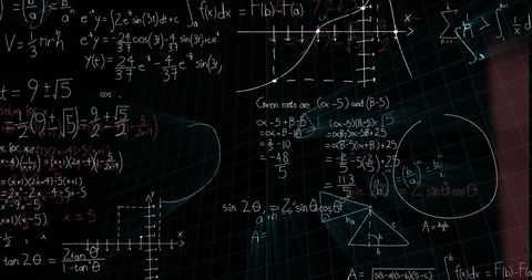 Floating Mathematical Equations on Digital Black Background - Download Free Stock Images Pikwizard.com