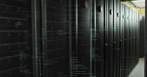 Binary Data Flow Across Advanced Server Room Technology - Download Free Stock Images Pikwizard.com