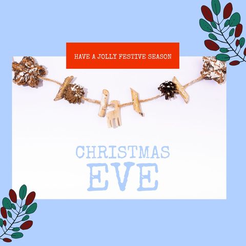 festive christmas eve decoration with holiday greeting - Download Free Stock Templates Pikwizard.com