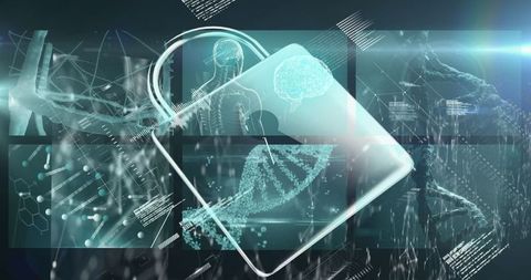 Digital Privacy Concept with Lock Icon Over Data Streams - Download Free Stock Images Pikwizard.com