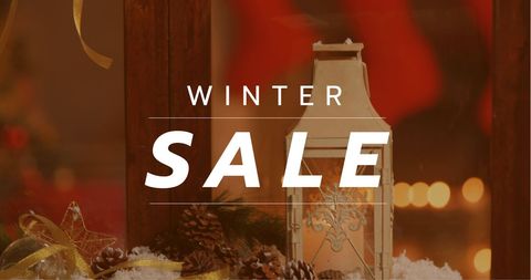 Festive Winter Sale Concept with Christmas Decorations