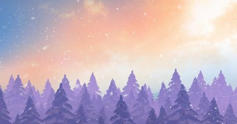 Serene Winter Landscape with Snow over Purple Forest - Download Free Stock Images Pikwizard.com