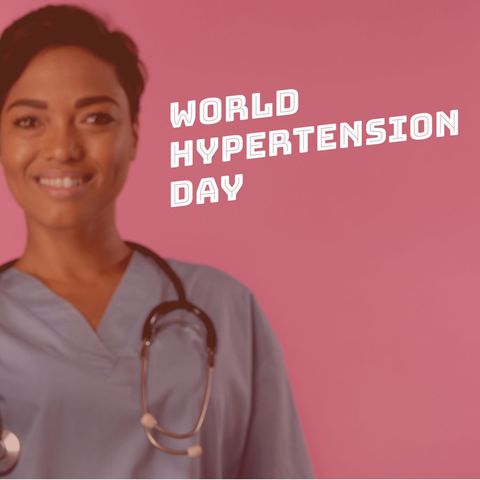 Female Doctor Promoting World Hypertension Day Awareness