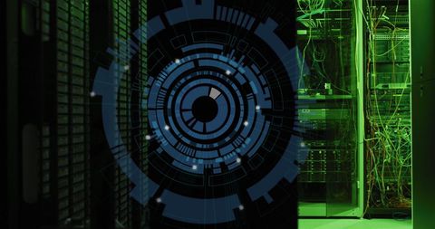 High-Tech Spinning Scanners in Data Center - Download Free Stock Images Pikwizard.com