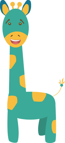 transparent green smiling giraffe cartoon illustration - Download Free Stock Videos Pikwizard.com