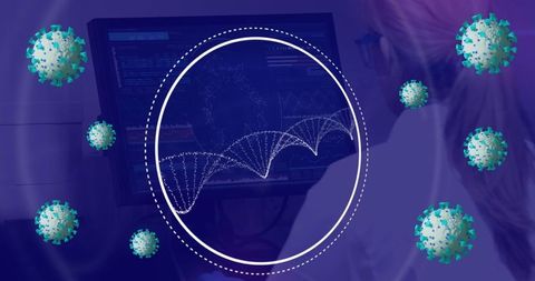 Female Scientist Analyzing COVID-19 Data on Computer