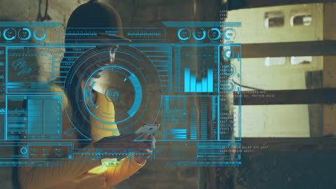 Digital Interface Overlay on Woman Using Smartphone