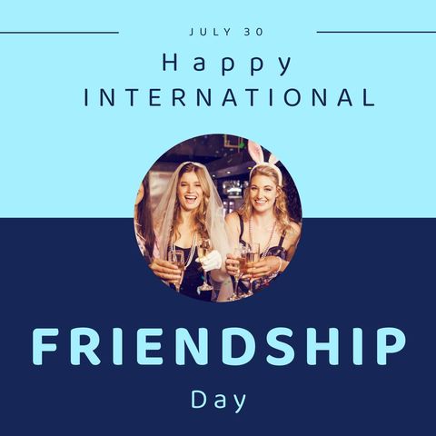 Celebrating Friendship Day with Joyful Friends Toasting - Download Free Stock Templates Pikwizard.com