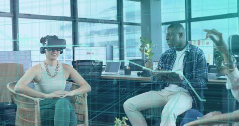 Financial Data Processing in Diverse Modern Work Environment - Download Free Stock Images Pikwizard.com