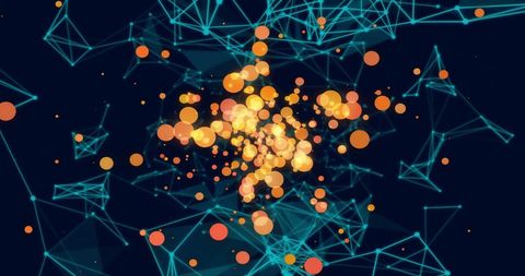 Abstract Network Constellations with Glowing Lights