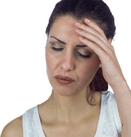 Transparent Close-Up of Woman Suffering from Headache