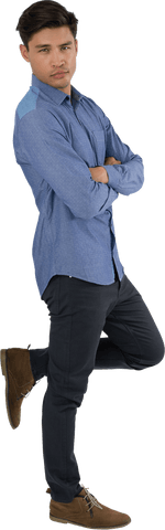 Confident Businessman in Blue Shirt Posing with Transparent Background - Download Free Stock Videos Pikwizard.com