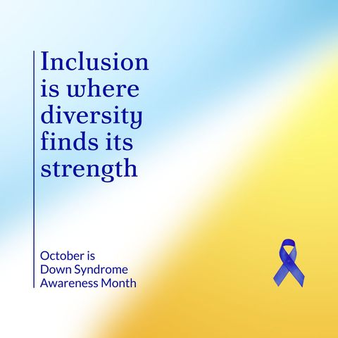 Down syndrome awareness month illustration with inspiring diversity quote
