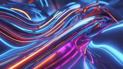 Dynamic Neon Waves in Futuristic Cyberpunk Aesthetic