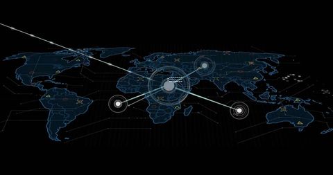 Global Network Connectivity with Digital World Map - Download Free Stock Images Pikwizard.com