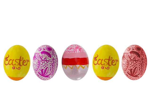 Colorful Transparent Easter Eggs Lined Up for Holiday Celebrations - Download Free Stock Videos Pikwizard.com