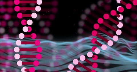 DNA Strands and Binary Coding in Blue Digital Wave Pattern - Download Free Stock Images Pikwizard.com