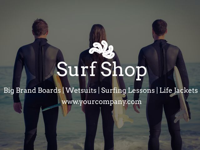 Surf Shop Promotion Concept with Surfers Looking at Ocean - Download Free Stock Templates Pikwizard.com