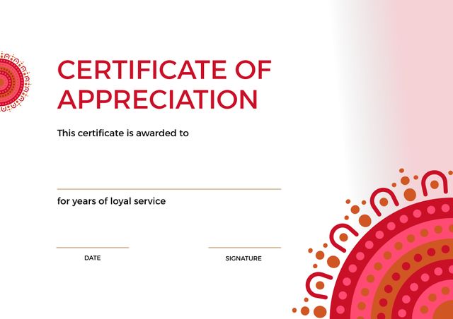 Blank Certificate of Appreciation Template with Decorative Red Border - Download Free Stock Templates Pikwizard.com