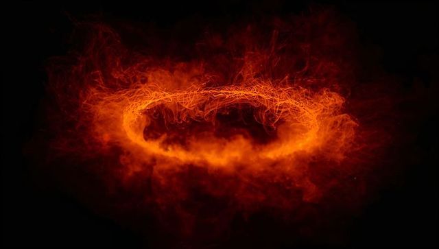 Fiery Ring of Plasma Energy Against Black Void